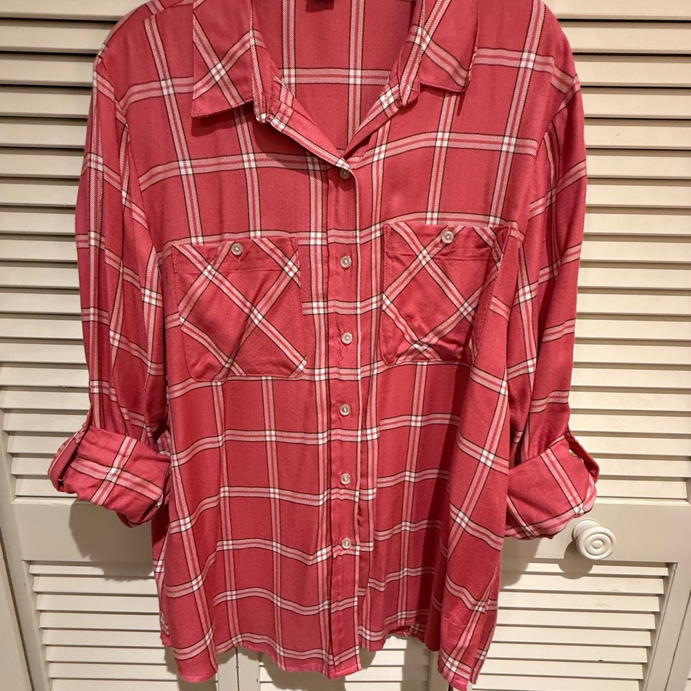 Sanctuary Pink Plaid Shirt